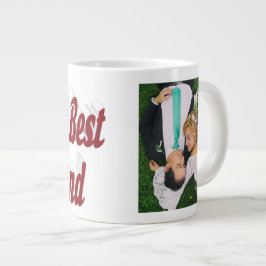 Caneca De Café Grande Foto do marido com texto burgundy Giant Coffee Mug