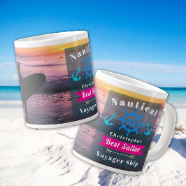 Caneca De Café Grande Foto do melhor marinheiro náutico