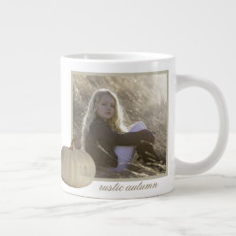 Caneca De Café Grande Foto do outono russo Dourado