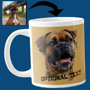 Caneca De Café Grande Foto Dourada exclusiva do Pai de cachorro preto pr