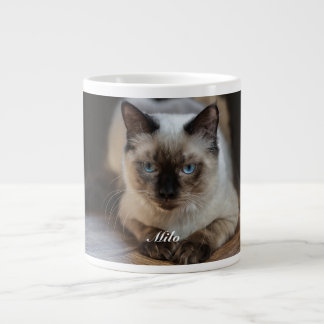 Caneca De Café Grande Foto e Nome de Gato Ragdoll Personalizados