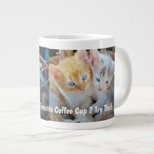 Caneca De Café Grande Foto engraçada de dois gatinhos fofos