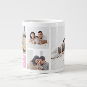 Caneca De Café Grande Foto Inicial Editável Feliz Dia dos Namorados