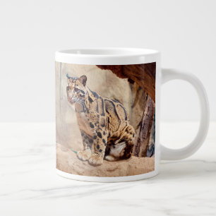 Caneca De Café Grande foto-leopardo nublada natureza vida selvagem exóti