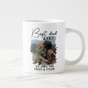 Caneca De Café Grande Foto Moderna da Família do Melhor Pai no Dia dos P