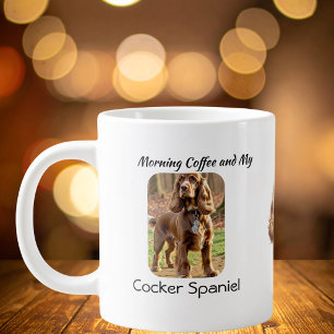 Caneca De Café Grande Foto Personalizada Cocker Spaniel Lembrança