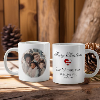 Caneca De Café Grande Foto Personalizada Coração de Pequeno Yule
