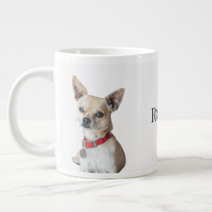 Caneca De Café Grande Foto Personalizada de Cachorro Nome do Pet Perso
