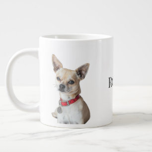 Caneca De Café Grande Foto Personalizada de Cachorro Nome do Pet Perso