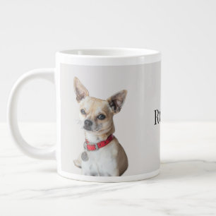 Caneca De Café Grande Foto Personalizada de Cachorro Nome do Pet Perso
