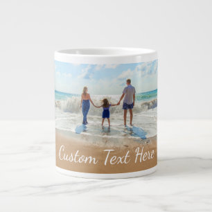 Caneca De Café Grande Foto personalizada e café de texto Mug seu próprio