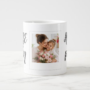 Caneca De Café Grande Foto Personalizada e Citação do Dia das Mães