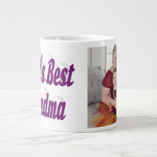 Caneca De Café Grande Fotografia da vovó - tipografia roxa