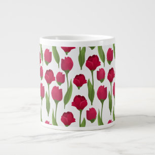 Caneca De Café Grande Fotografia de Flores Florais de Tulipa e Rosa Eleg