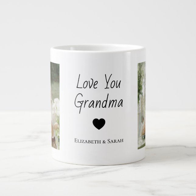 Caneca De Café Grande Fotografias personalizadas e "Amo-Te Avó (Frente)