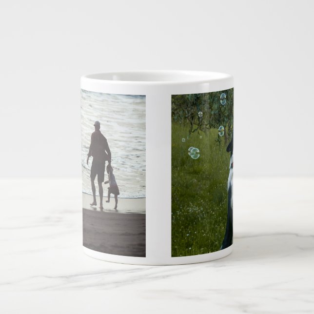 Caneca De Café Grande Fotos Simples Personalizadas Duas (Frente)