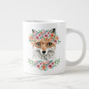 Caneca De Café Grande Fox Floral