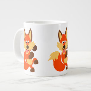 Caneca De Café Grande Fox Jumbo Mug, um desenho animado