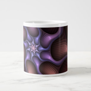 Caneca De Café Grande Fractal Colorido de Abstrato brilhante mágico