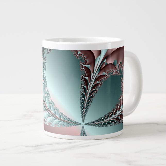 Caneca De Café Grande Fractal de Elegância (Frente Esquerda)