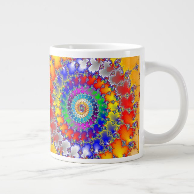 Caneca De Café Grande Fractal Psicedélico (Direita)