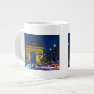 Caneca De Café Grande França, Paris. O Arco do Triunfo e o