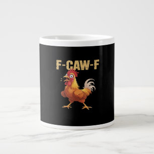 Caneca De Café Grande Frango F-Caw-F Clássico Divertido Retro