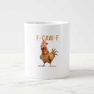 Caneca De Café Grande Frango Gritando Divertido F Caw F Humor