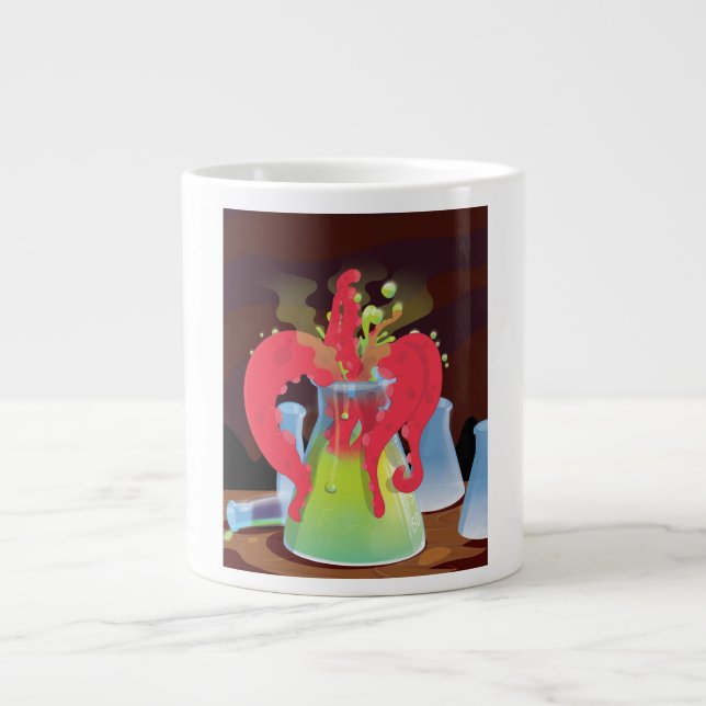 Caneca De Café Grande Frasco de experimento científico Monstro (Frente)