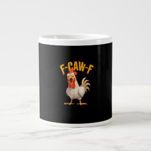 Caneca De Café Grande Frase de efeito engraçada de frango F-Awk-F galo F