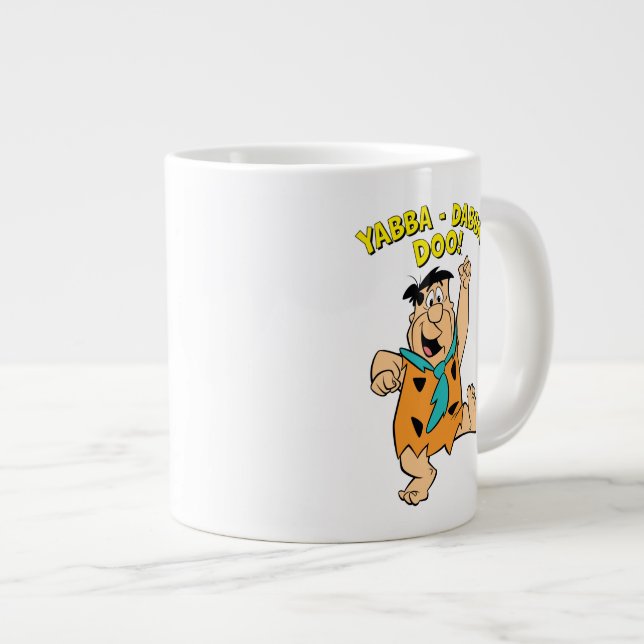 Caneca De Café Grande Fred Flintstone Yabba-Dabba Doo! (Frente Esquerda)