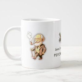 Caneca De Café Grande Freud Caricature for Psychologists & Mental Health