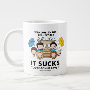 Caneca De Café Grande FRIENDS™   Bem-vindo ao Mundo Real Chibi