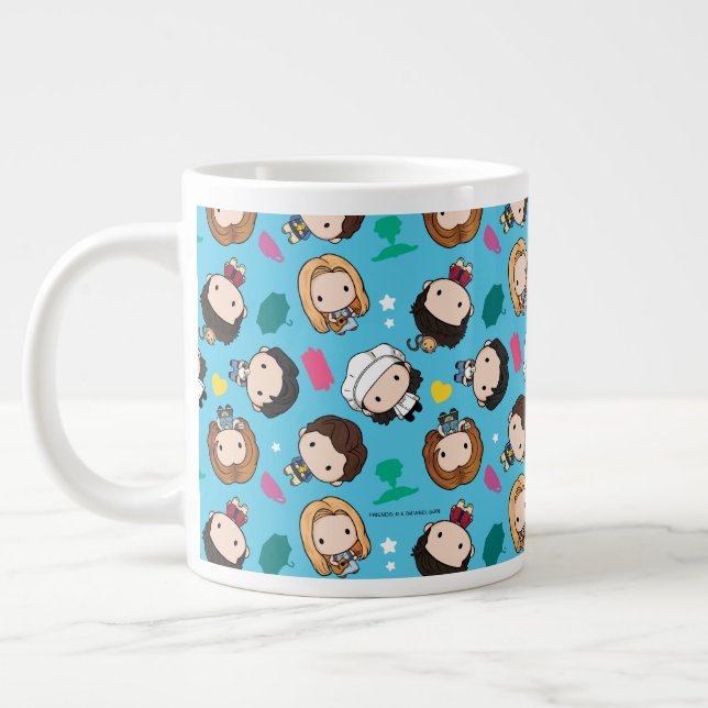 Caneca De Café Grande FRIENDS™ | Padrão Chibi de Personagem (Esquerda)