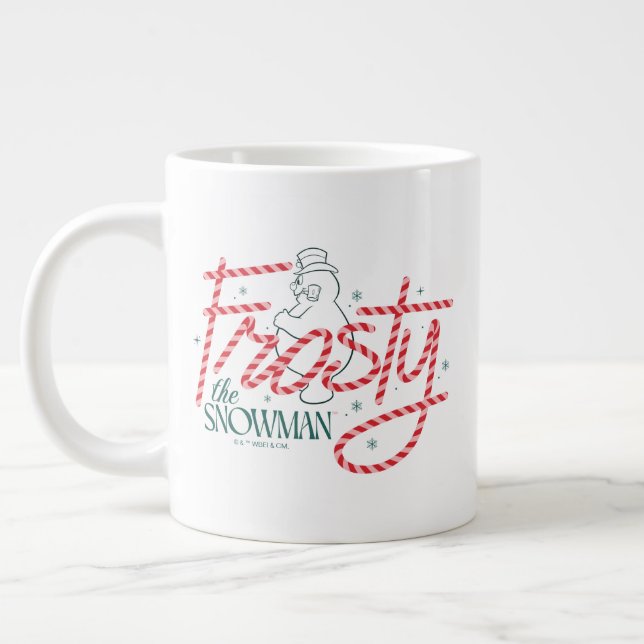 Caneca De Café Grande Frosty the Snowman Candy Cane Logo (Esquerda)