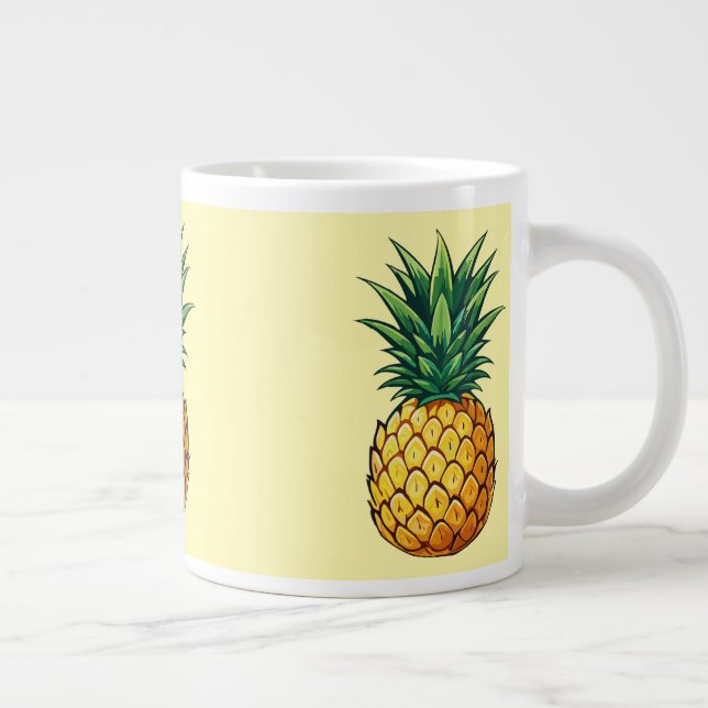 Caneca De Café Grande Fruta abacaxi (Direita)