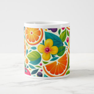 Caneca De Café Grande Frutas coloridas