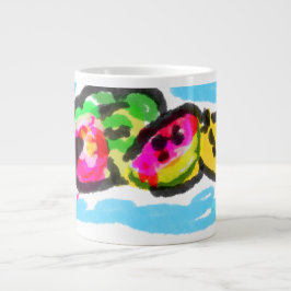 Caneca De Café Grande Frutas de verão alegria