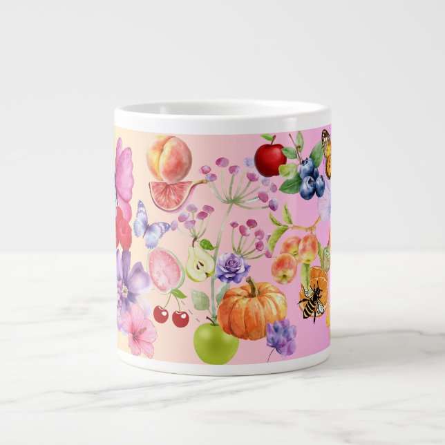 Caneca De Café Grande Frutas mistas (Frente)