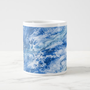 Caneca De Café Grande Fundo azul Abstrato Marble