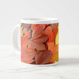 Caneca De Café Grande Fundo Colorido Das Folhas De outono