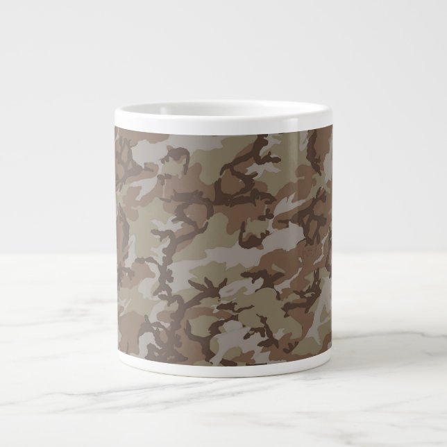 Caneca De Café Grande Fundo da Camouflagem do Deserto (Frente)