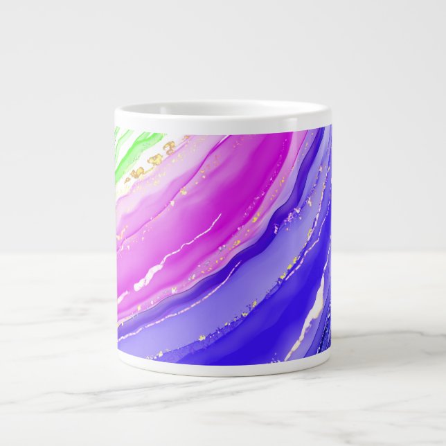 Caneca De Café Grande Fundo do arco-íris (Frente)