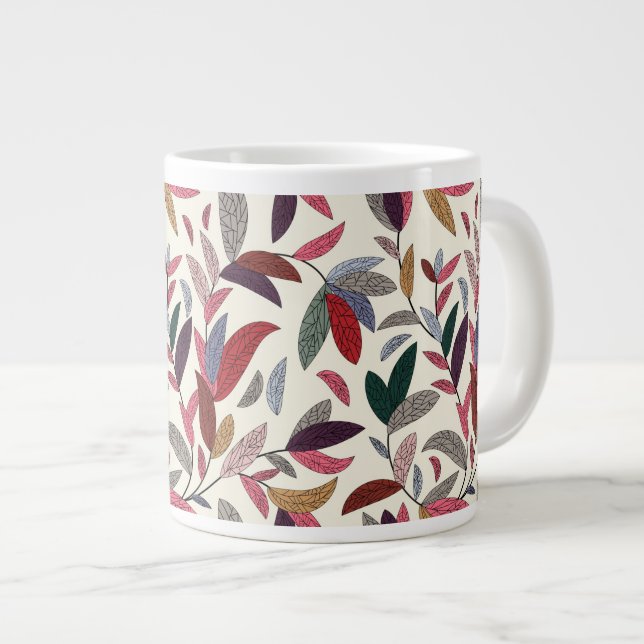 Caneca De Café Grande Fundo floral (Frente Esquerda)