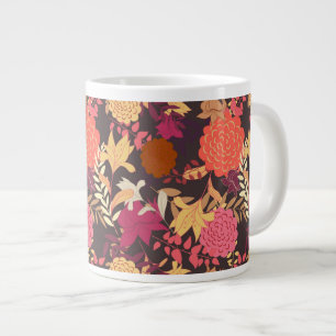 Caneca De Café Grande Fundo floral 2