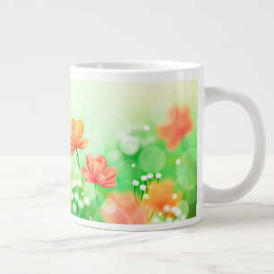 Caneca De Café Grande Fundo Realista Borroso de Primavera-52374