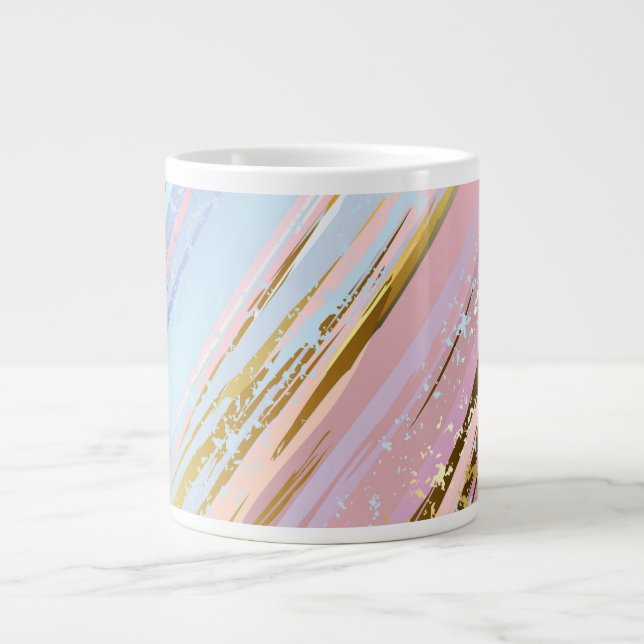 Caneca De Café Grande Fundo Rosa Texturizado (Frente)