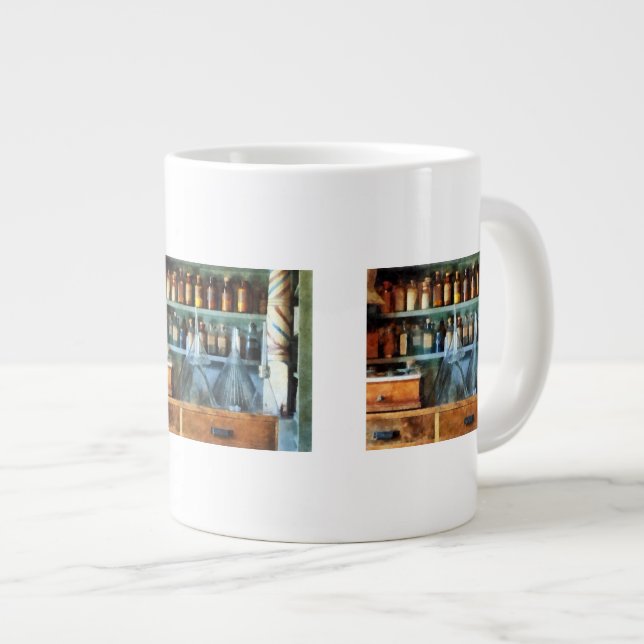 Caneca De Café Grande Funis de vidro e polo de barbeiro (Frente Esquerda)