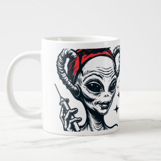 Caneca De Café Grande Funny alien hypodermic needle dose of reality