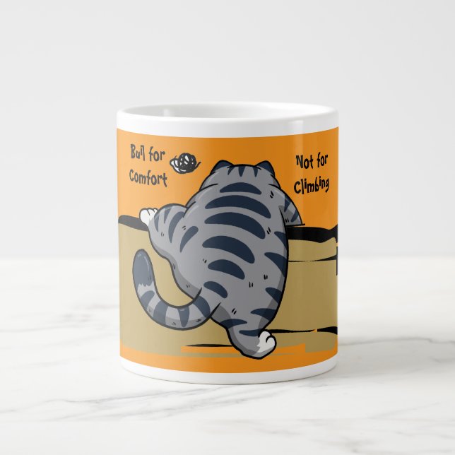 Caneca De Café Grande Funny Cat, Fat Cat, Funny Script Giant Coffee Mug (Frente)